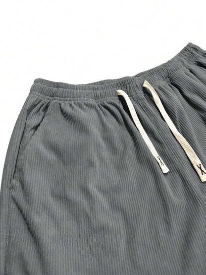 Women's Corduroy Straight Leg Pants with Drawstring Waist