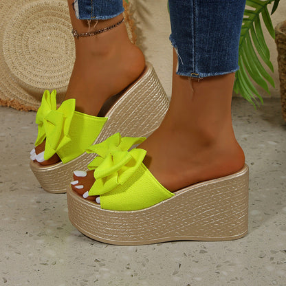 Women’s BowBella Platform Wedge Sandals – Chunky Flatform Summer Shoes