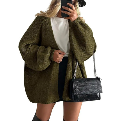 Women's Oversized Cardigan Sweater - Lightweight Knit