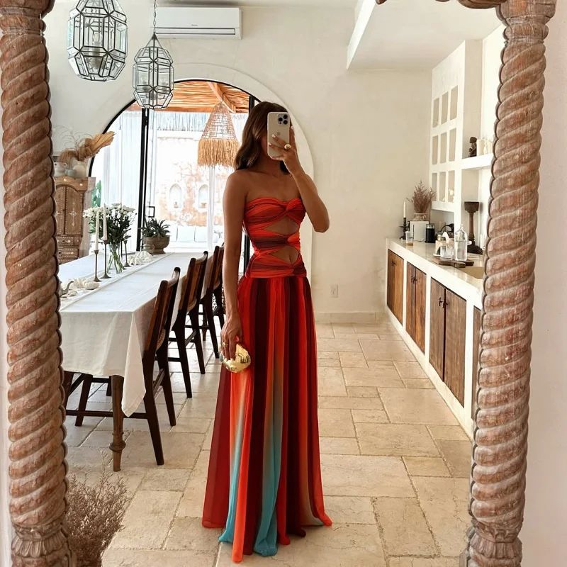 Soléa Tie-Dye Silhouette Gown