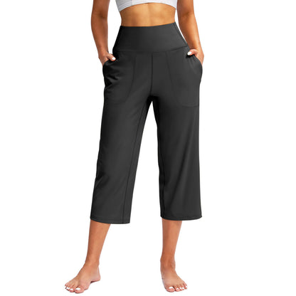 Capri Pants for Women Wide Leg Yoga Dress Cropped Pants