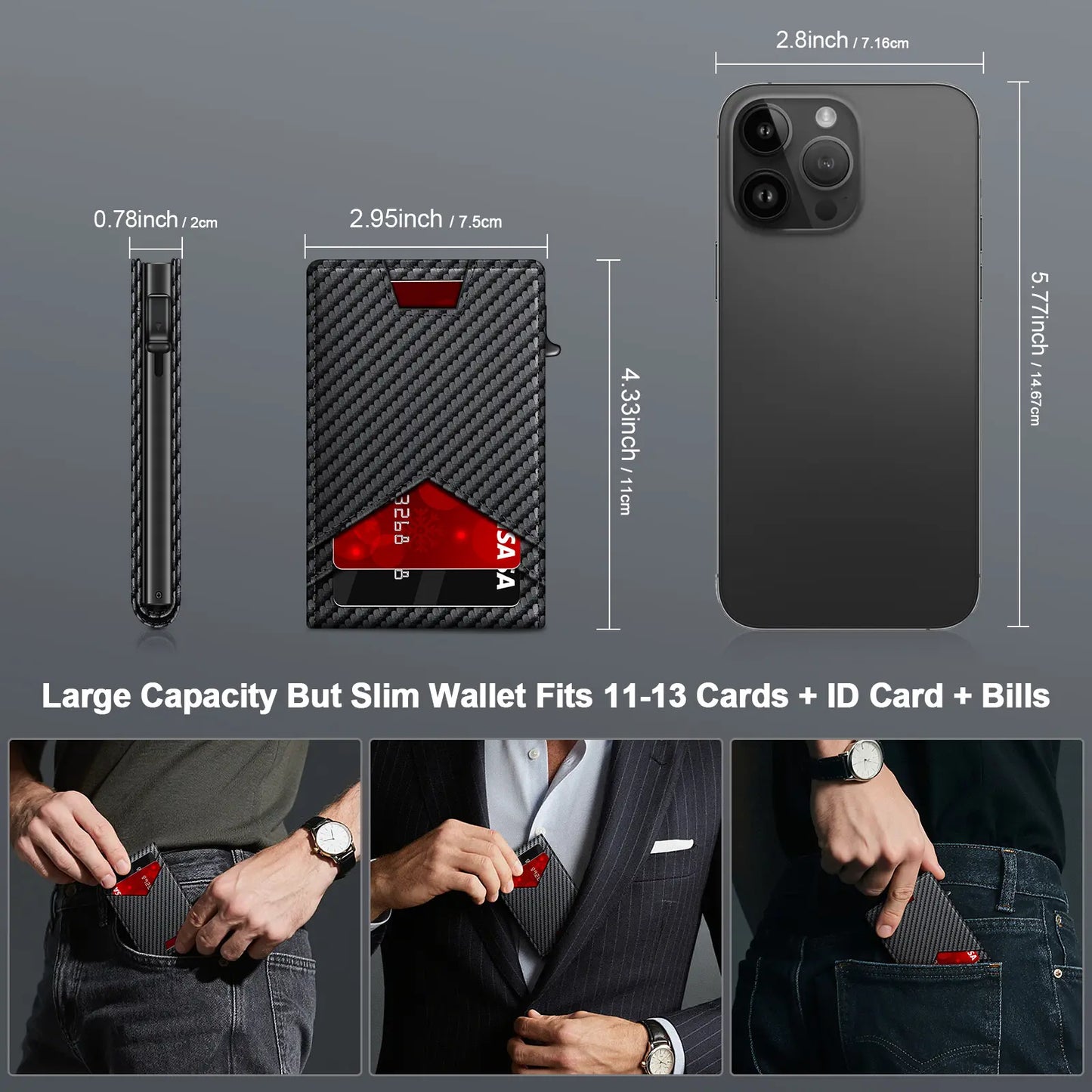 Men's RFID Pop-Up Bifold Wallet – Cash Slot, ID Window, Magnetic Closure 💳