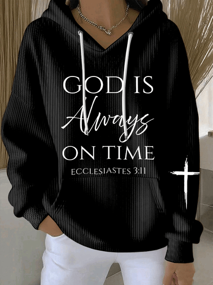 Women's God Is Always On Time  Print Sweatshirt