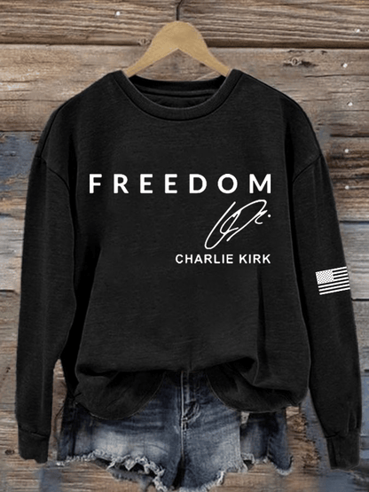 Women's Freedom Printed Crew Neck Sweatshirt