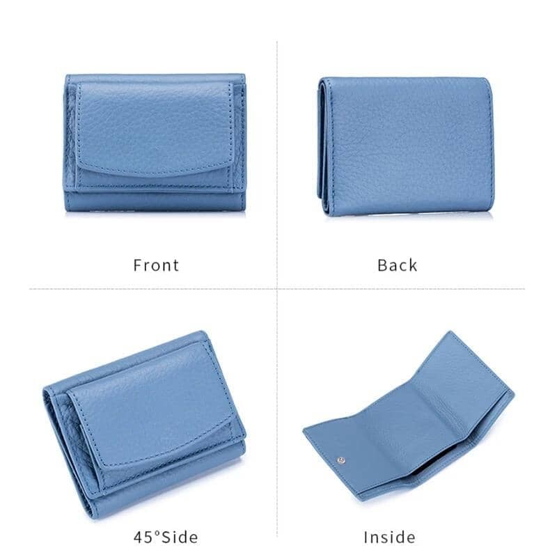 2026 New Genuine Leather RFID Blocking Card Holder Organizer Pocket Mini Wallet