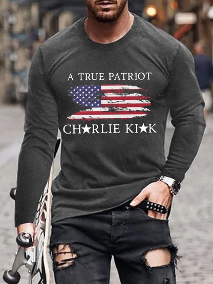 Men'S Freedom American Flag Print  T-Shirt