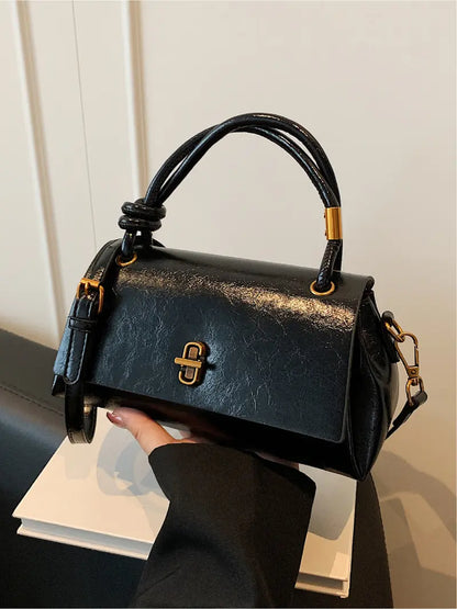 Women's Mini Flap Satchel Crossbody Bag – Vegan Leather Shoulder Bag & Clutch