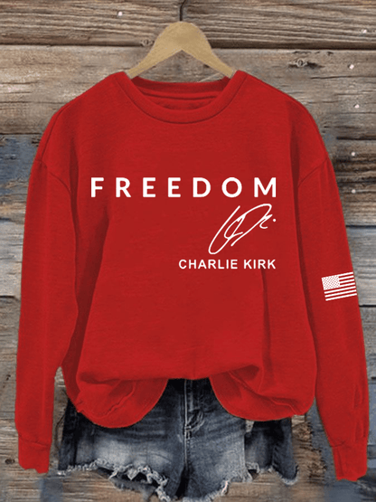 Women's Freedom Printed Crew Neck Sweatshirt