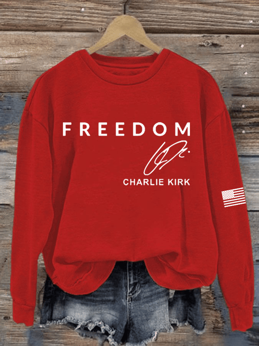 Women's Freedom Printed Crew Neck Sweatshirt