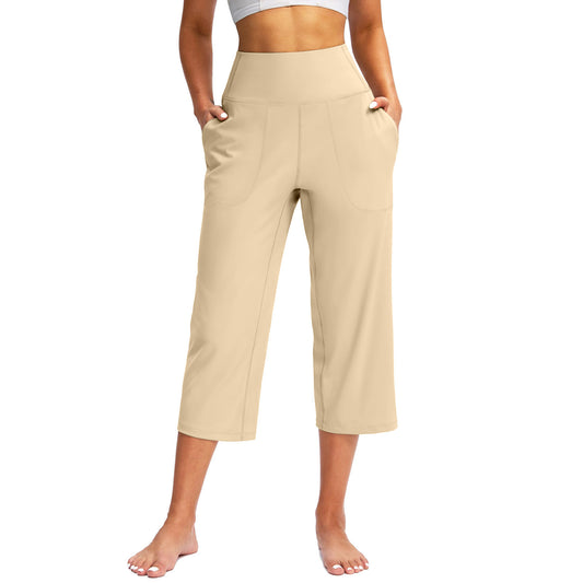 Capri Pants for Women Wide Leg Yoga Dress Cropped Pants