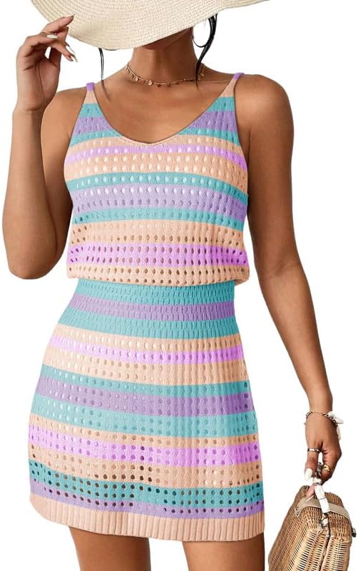 Boho Crochet Swimsuit Coverup for Beach & Cruise