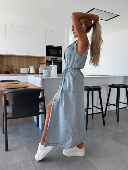 Louisa Maxi Denim Dress