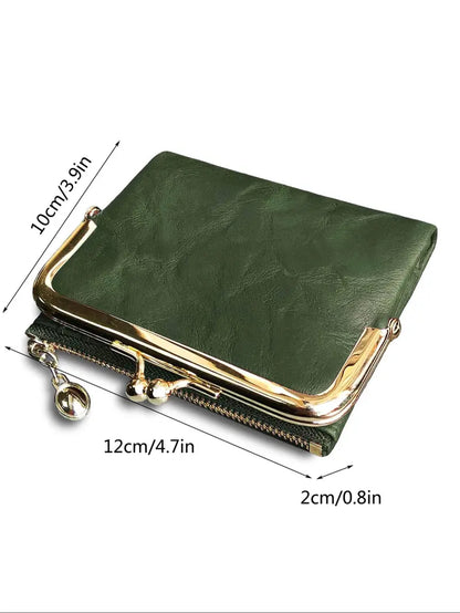 Small Compact Bifold Vintage Coin Purse Wallet