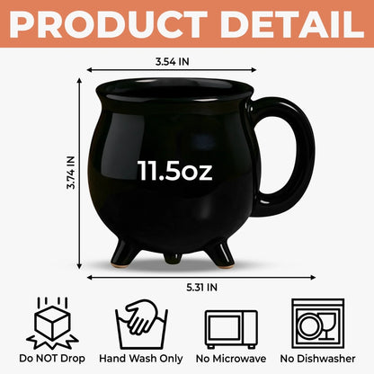 Custom Witch Cauldron Coffee Mug - Personalized Halloween Witchy Gifts For Besties, Sisters, BFF, Family, Yourself - Witching You A Wicked Brew