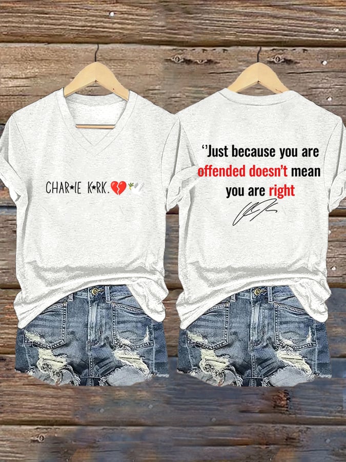 Women's Hot Spot Print V Neck T-shirt