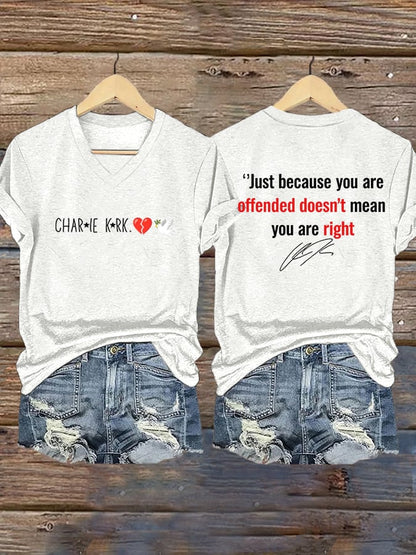 Women's Hot Spot Print V Neck T-shirt