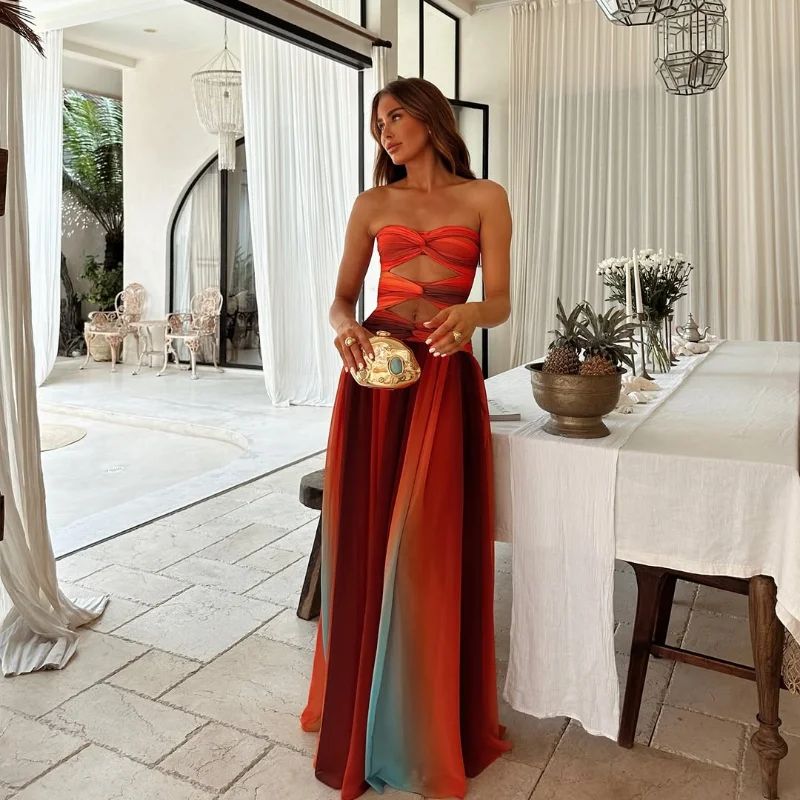 Soléa Tie-Dye Silhouette Gown