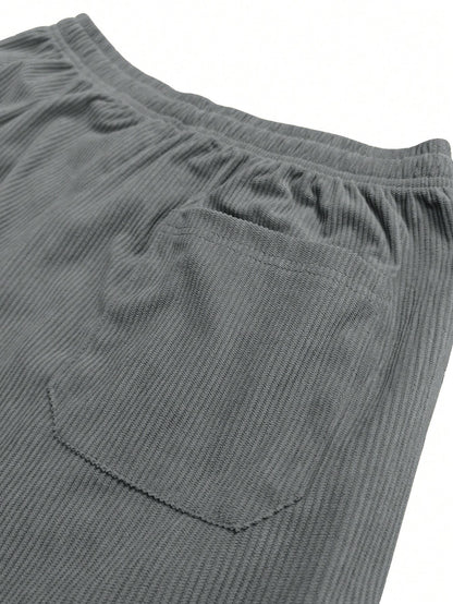Women's Corduroy Straight Leg Pants with Drawstring Waist