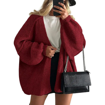 Women's Oversized Cardigan Sweater - Lightweight Knit