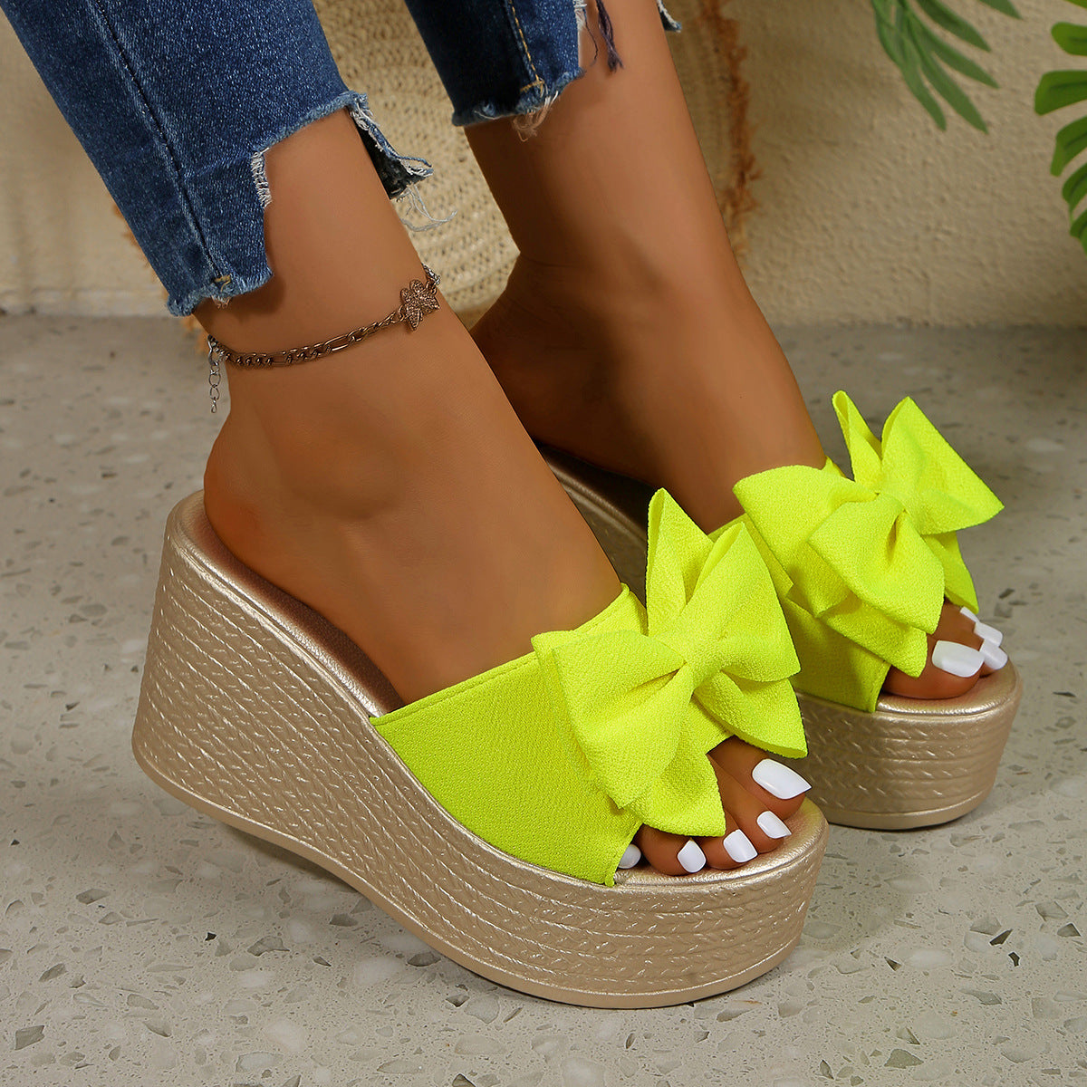 Women’s BowBella Platform Wedge Sandals – Chunky Flatform Summer Shoes