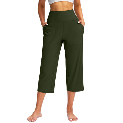Capri Pants for Women Wide Leg Yoga Dress Cropped Pants
