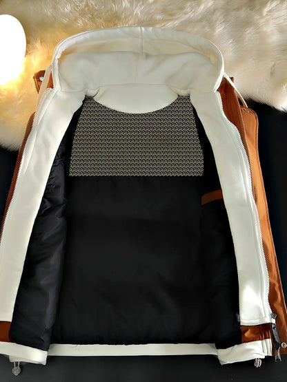 Unisex Hooded Thermal Vest — Faux Two-Piece Layered Winter Gilet