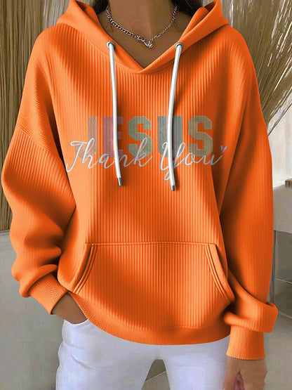 Women's Casual Vintage Faith Thank You Jesus Hoodie