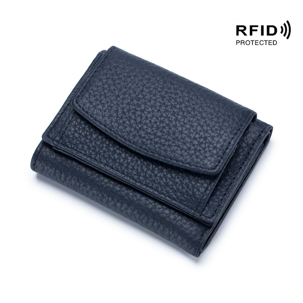 2026 New Genuine Leather RFID Blocking Card Holder Organizer Pocket Mini Wallet
