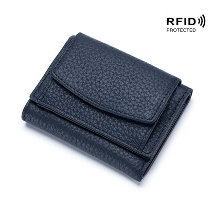 2026 New Genuine Leather RFID Blocking Card Holder Organizer Pocket Mini Wallet