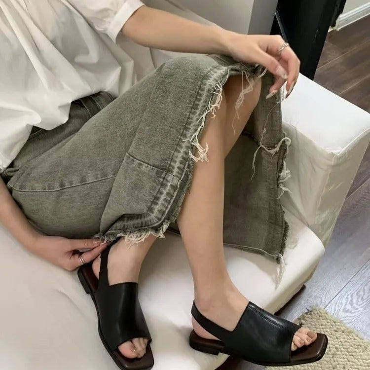 Women’s Leather-Look Slingback Sandals