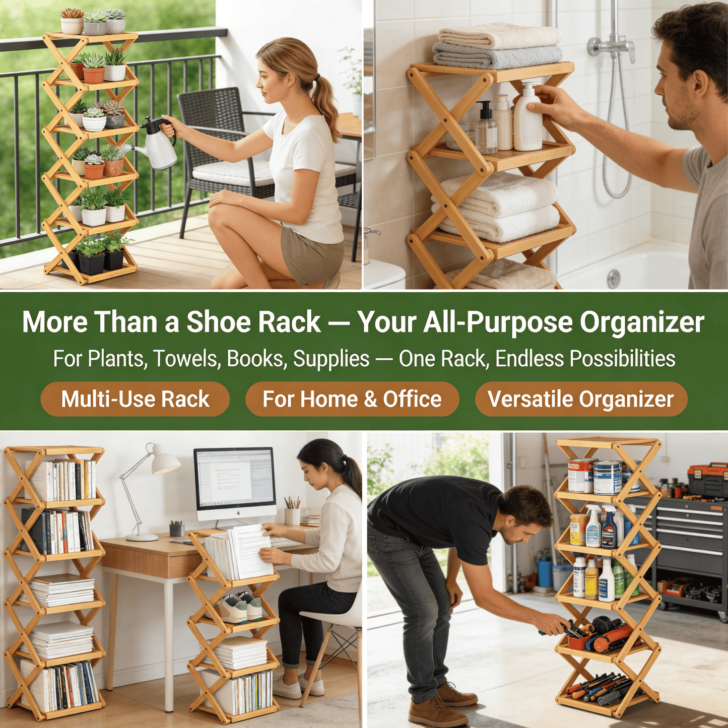 The 9-Tier No-Assembly Bamboo Rack !🌿👟