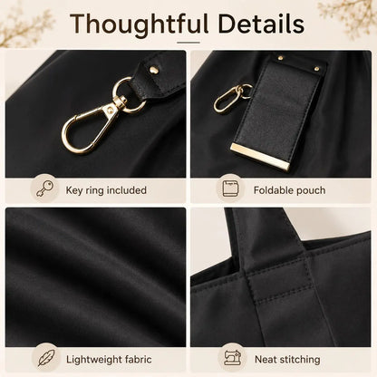 Compact Foldable Keychain Tote Bag, Reusable