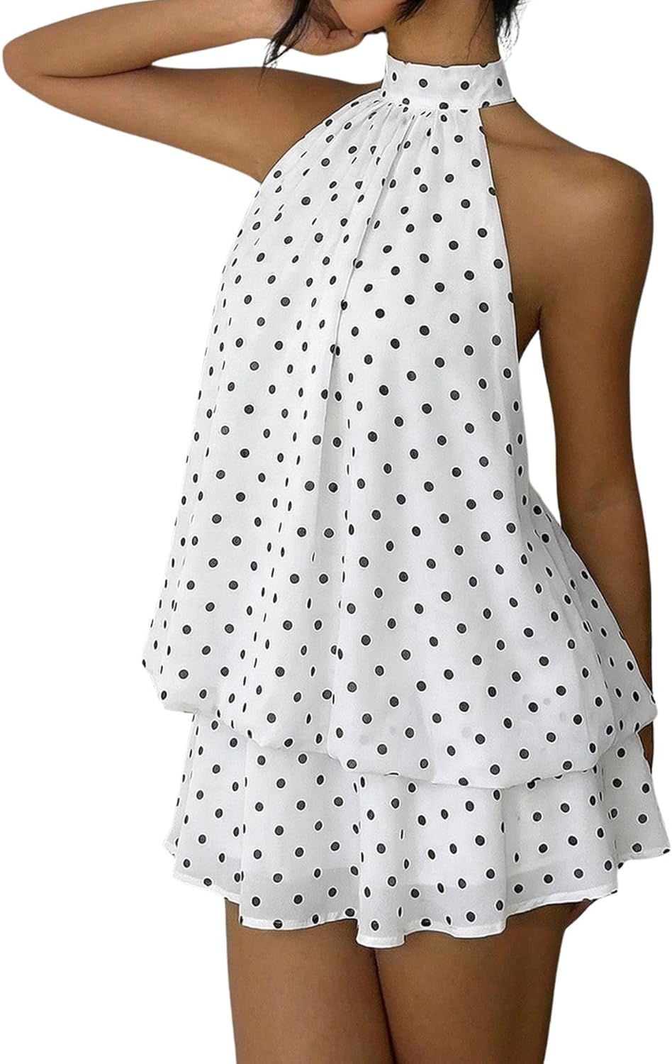 Lorena Chiffon Halter Mini Dress
