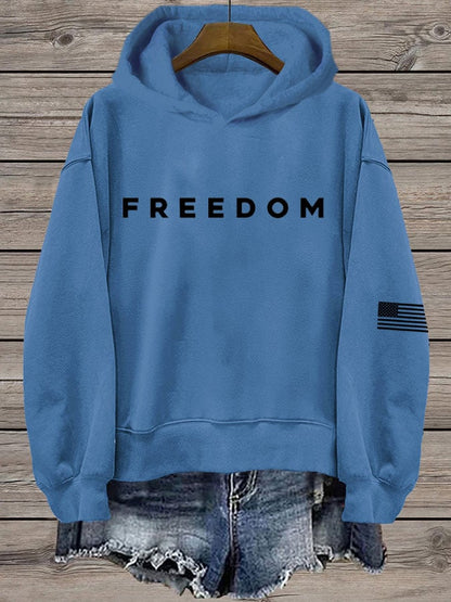 Women's Freedom Print Hooded Sweatshirt