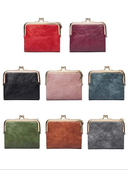 Small Compact Bifold Vintage Coin Purse Wallet