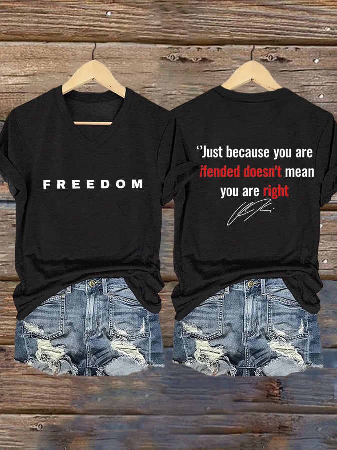 Women's Hot Print V-Neck T-Shirt