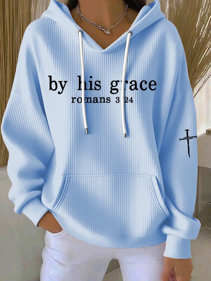 Women'S By His Grace Printed Hoodie Sweatshirt