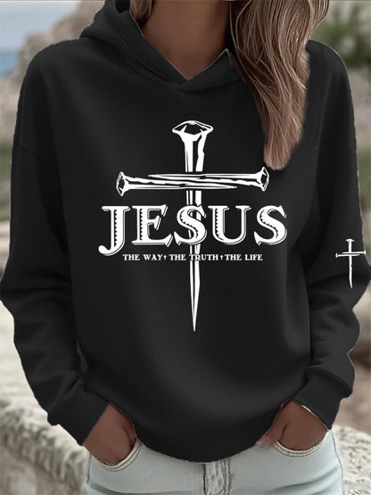 Women's Jesus The Way The Truth The Life Print Sweatshirt
