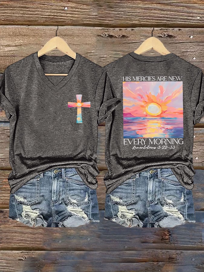 Women's His Mercies Are New Every Morning Feeling Printed T-Shirt