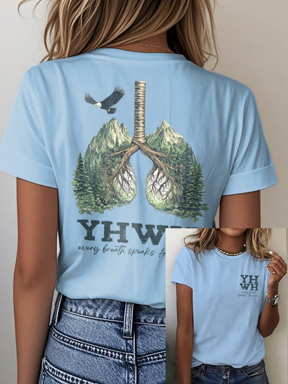 Women's Casual Retro Faith Print T-Shirt