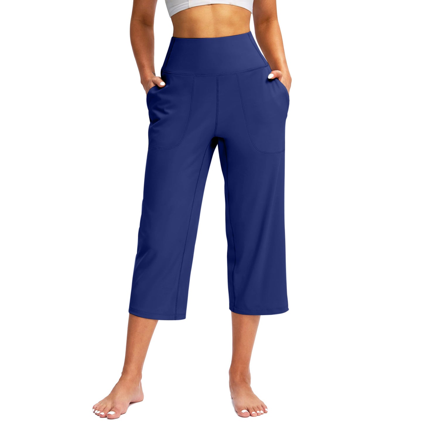 Capri Pants for Women Wide Leg Yoga Dress Cropped Pants