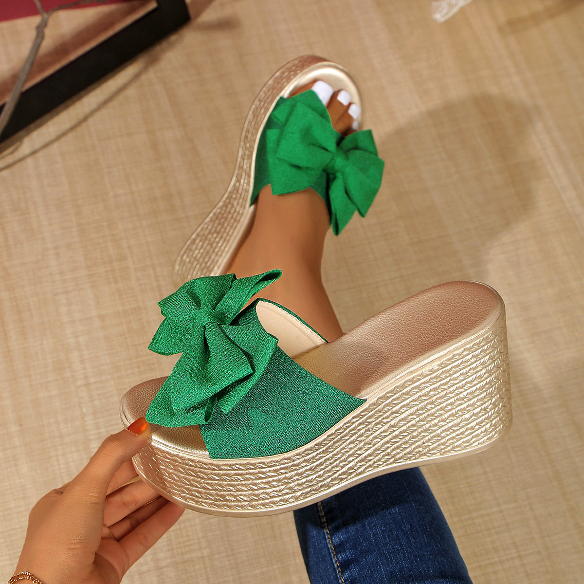 Women’s BowBella Platform Wedge Sandals – Chunky Flatform Summer Shoes