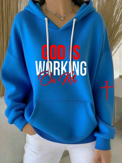 Women's God Is Working On Me Casual Hoodie