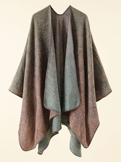 Women's Fall Winter Fashion Retro Gradient Print Faux Cashmere Shawl