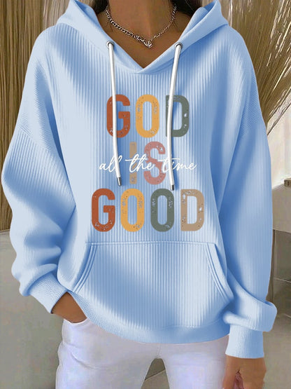 Women's God Is Good All The Time Print Casual Hoodie
