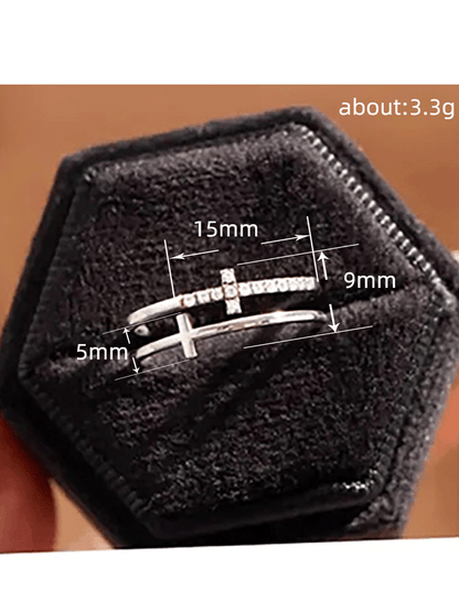 Women'S Fashion Double Cross Ring