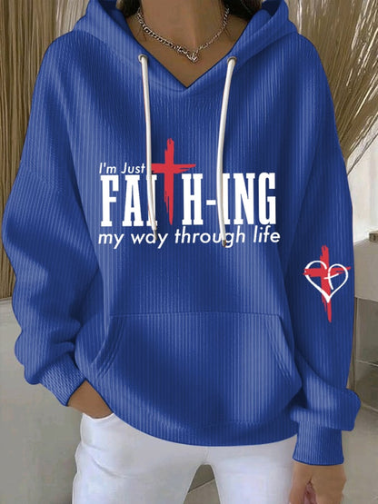 Women's  I'M Just Faith-Ing My Way Through Life Sweatshirts