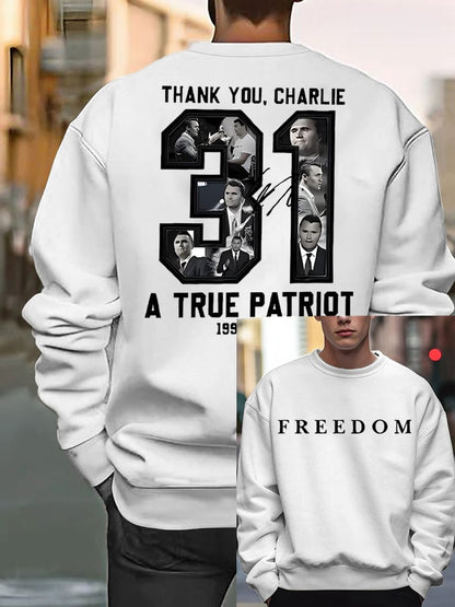 Men's freedom Print Casual Sweatshirt