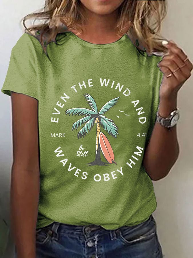 Women'S Casual Christian Scripture Graphic Print Short Sleeve T-Shirt