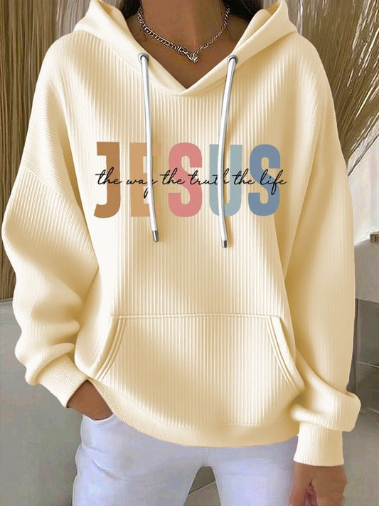 ✝Buy 3 Get 10% Off✝ Women's Casual Faith Ribbed Hoodie